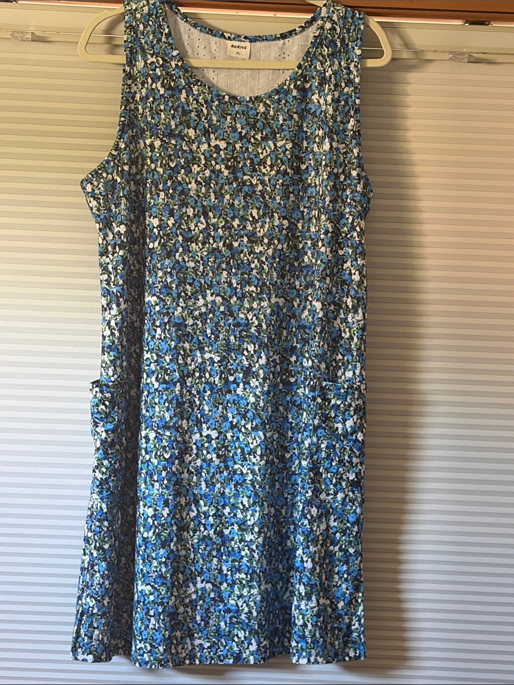 Blue Floral Sleeveless Sundress by
